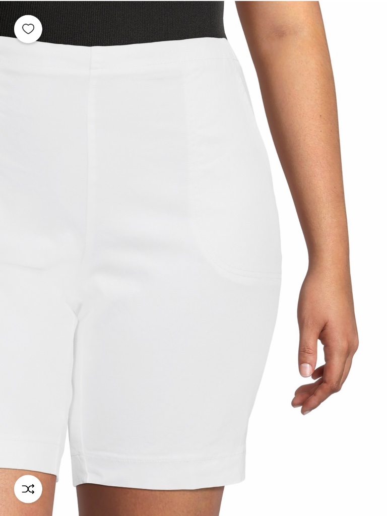 Just My Size Women’s Plus White 2 Pocket Pull On Shorts Size 3x Nwt — image 5 of 8